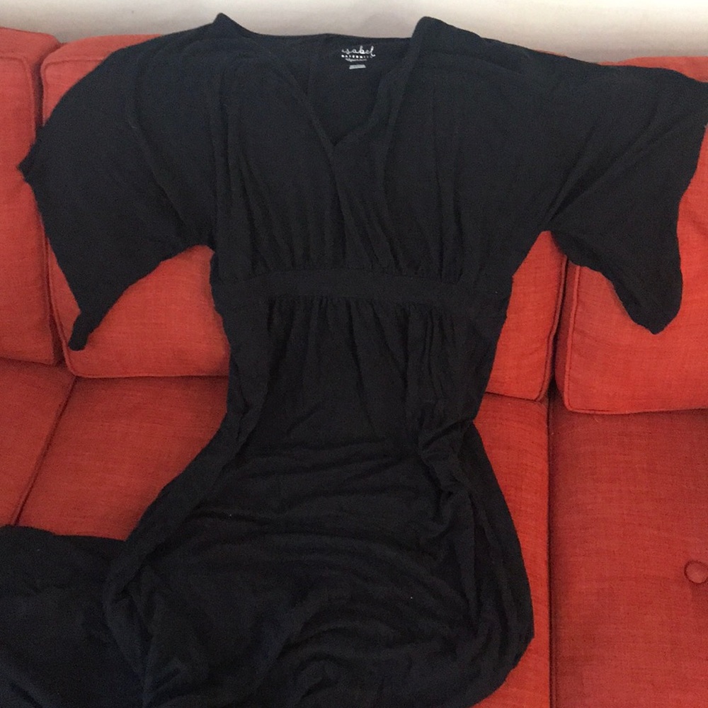 Flattering black maternity maxi dress size large